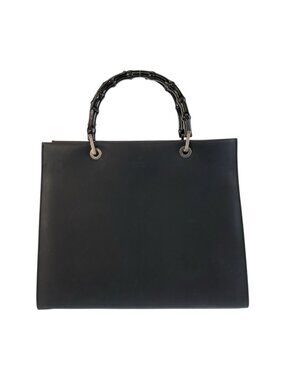 Gucci Bamboo Black Leather 002 Tote
